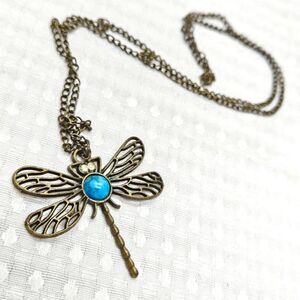 Rustic Bronze Dragonfly Necklace